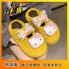 Милые мультяшные пушистые тапочки Hello Kitty женские на толстой подошве с увеличением высоты, удобные тапочки для улицы, новые модели осень-зима 2025