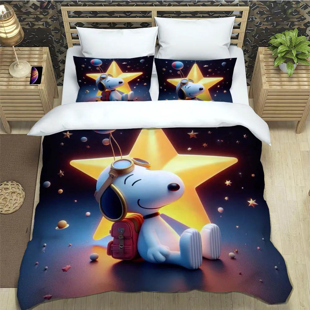Милые мультяшные комплекты постельного белья Snoopy изысканный набор постельных принадлежностей пододеяльник набор одеяло комплект постельного белья роскошный подарок на день рождения