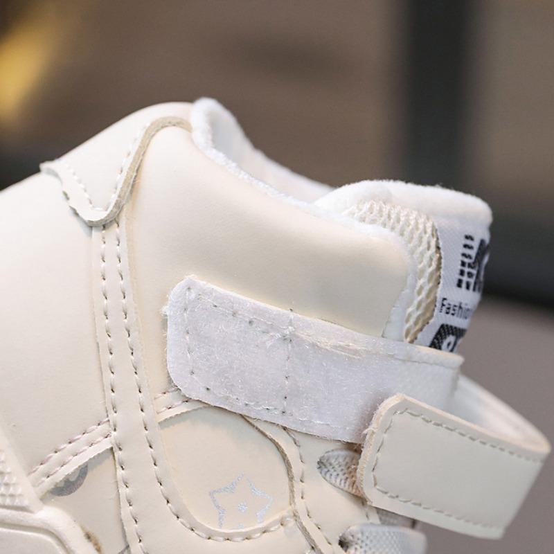 Fleece Sneakers Two Cotton Medium and Small Children's Versatile Board Shoes Boys and Girls Casual Shoes Cotton Shoes