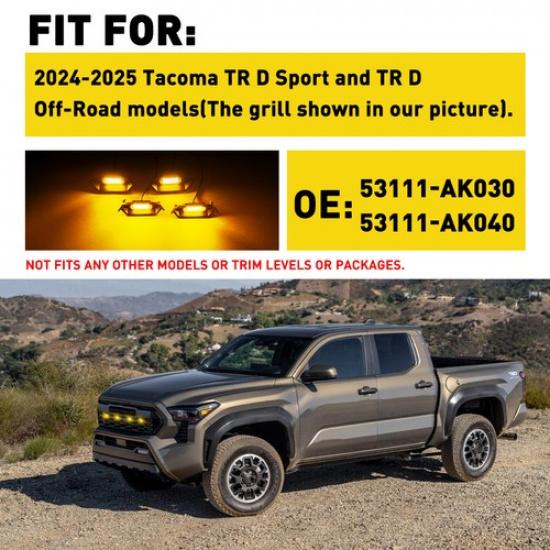 LED Grill Lights For 2024 2025 Toyota Tacoma TR D Sport/Off-Road Accessories