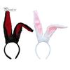 White Bunny Ears Headband Long Plush Rabbit Ear Hair Hoop Halloween Cosplay Costume Accessory Party Wear