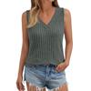 Женская повседневная модная футболка без рукавов с V-образным вырезом и однотонным жилетом