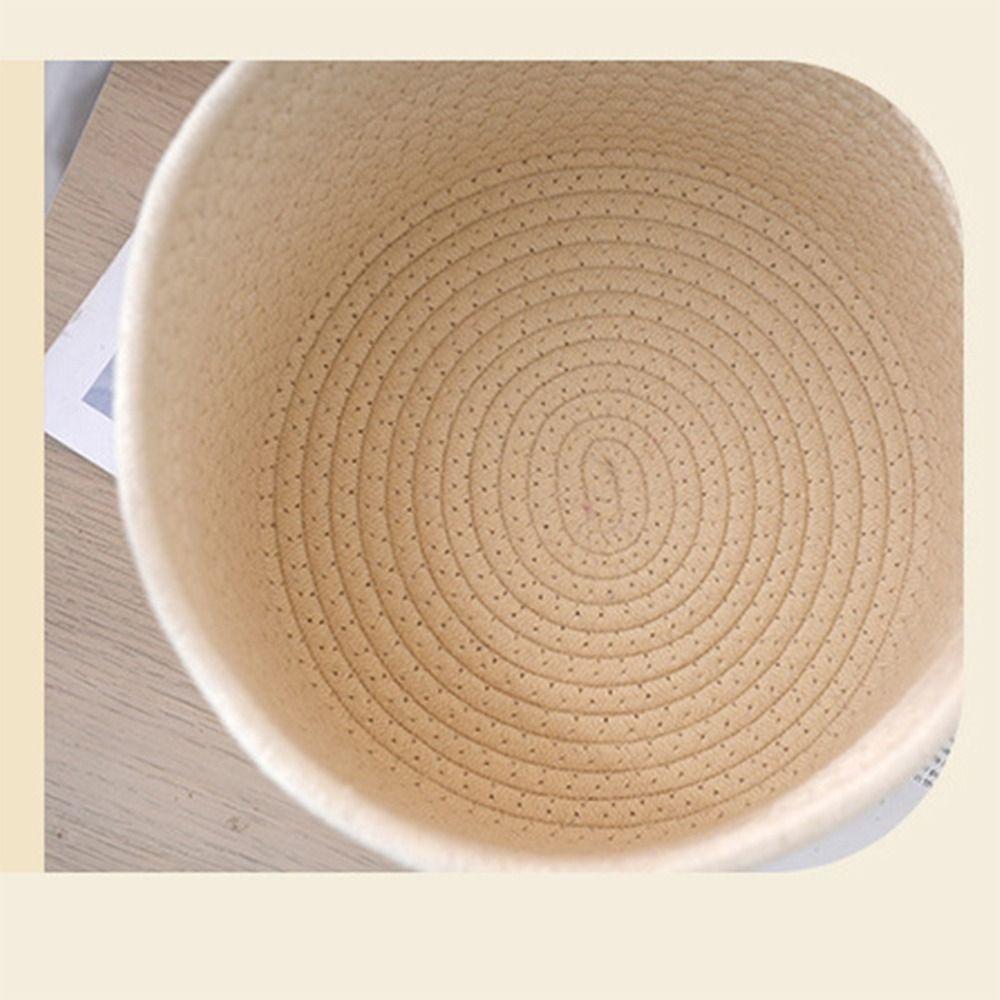 Hand Woven Toys Storage Box Dustproof Storage Container Cotton Thread Basket Office Supplies