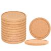 Samcos Round Cork Coasters, Pack of 12, 10cm Diameter, Heat-Resistant, Rounded Edges for Coffee Tables, Glasses, Mugs, Restaurants, Home, Cafes
