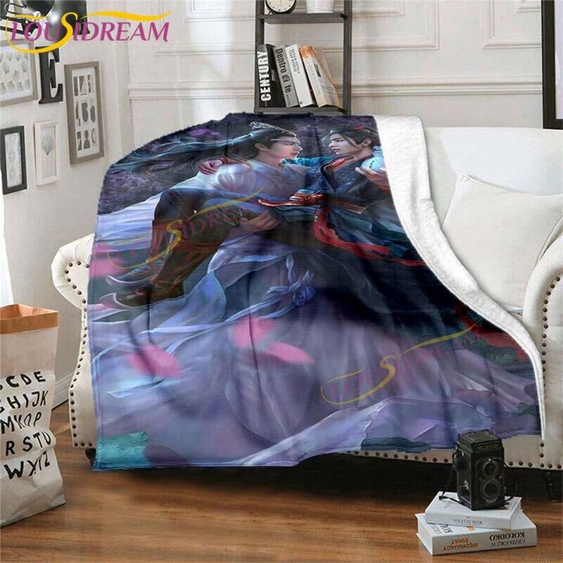 Official Grandmaster of Demonic Blanket The Untamed Blanket Flannel Blanket for Bedroom Sofa Chair Throw Blanket Travel Blankets