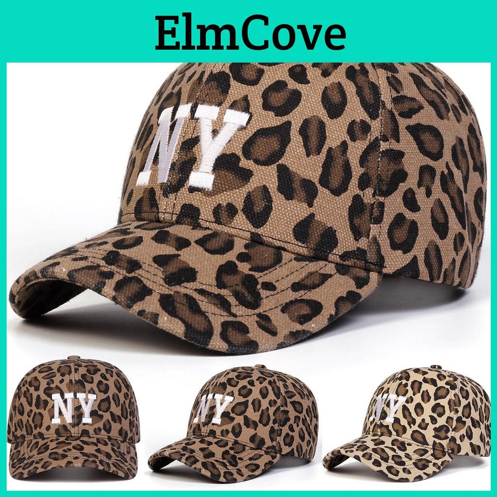 Baseball Leopard Men Embroidered Letter Cap Outdoor Adjustable Sunscreen Leisure Hat Spring Autumn Travel Tourism Beach Vacation