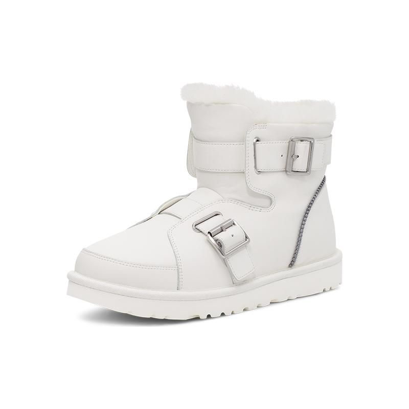 UGG Женские короткие ботинки на мини-пряжке Белые 1138157-WHT