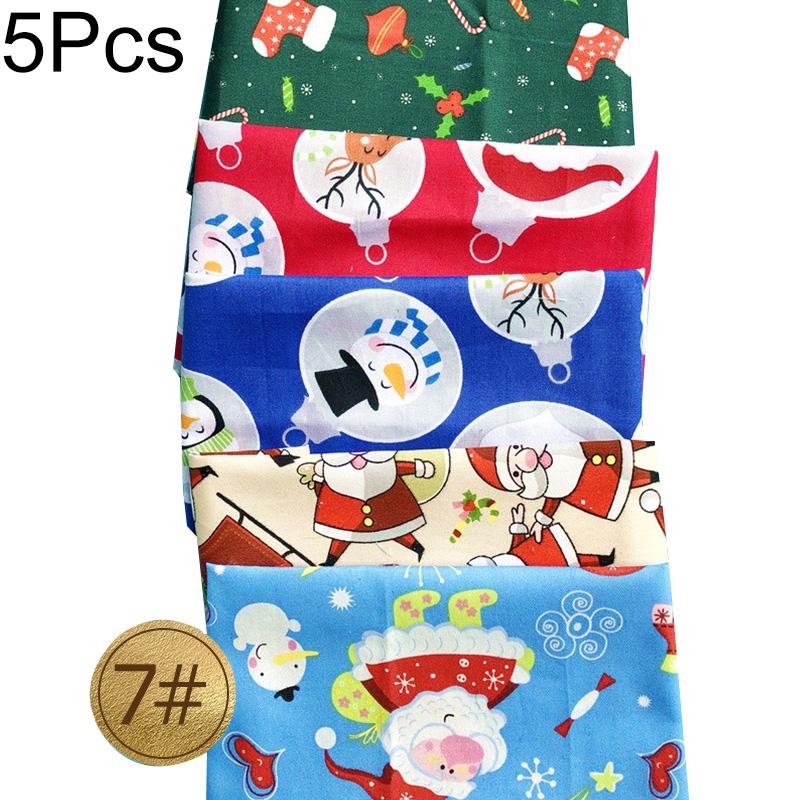 5pcs/Lot Sewing Quilting Fabrics Handmade Material Printed Cloth 25x25cm Patchwork DIY Christmas Series Cotton Fabric