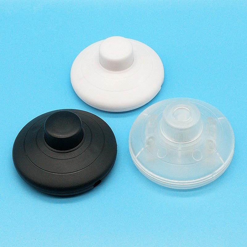 317 Round Foot Pedal Switch 7cm 3 Colors Black White Transparent Inline Cord Switch For Desk Lamp Lighting Adapter