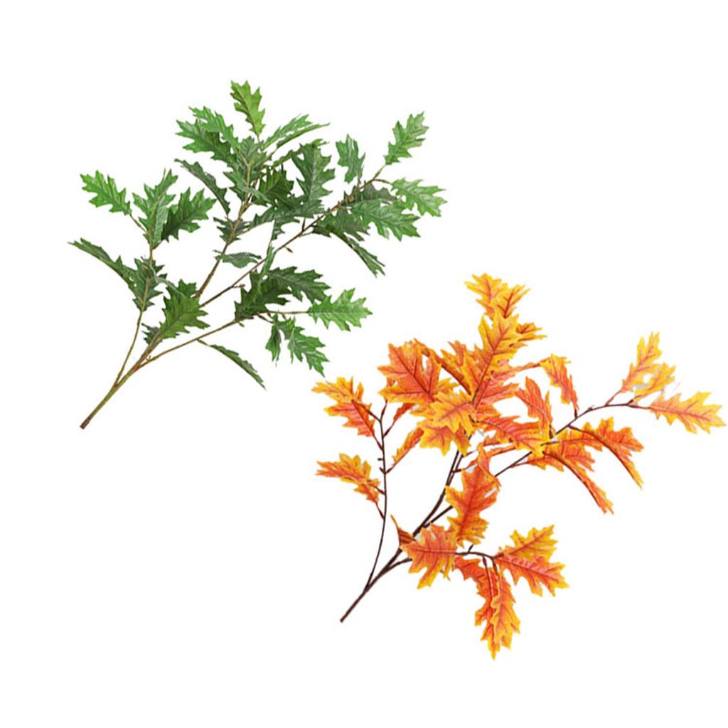 Искусственные листья дуба листья из шелковой ткани гибкий железный стебель декоративные искусственные листья дуба домашний декор искусственные листья дуба