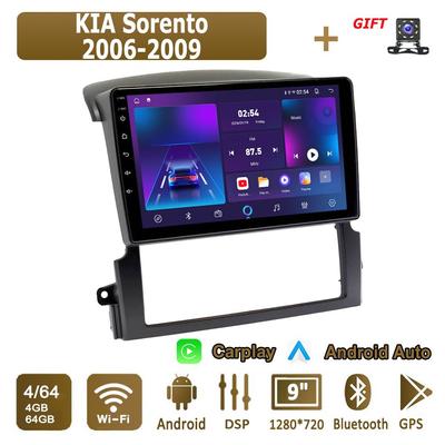 Android Carplay автомобильное радио для KIA Sorento 2006-2009 мультимедийный проигрыватель головное устройство стерео GPS навигация BT WIFI 4+64 ГБ