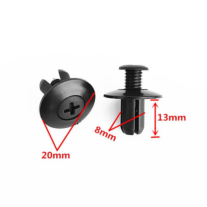 50 шт. 8 мм заклепки крепежные винты зажимы автомобильный бампер отверстие крыло пластиковый зажим-булавка