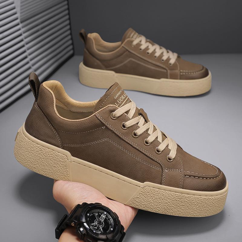 Four Seasons Student Japanese Harajuku Sports Casual Shoes Fashion Tooling Board Shoes Lace-up Leather Men Shoes