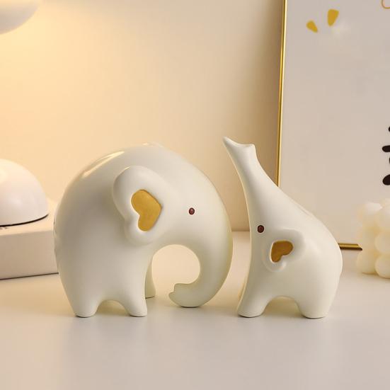1 пара статуэток слонов из смолы минималистичные фигурки слонов домашний офис настольный декор