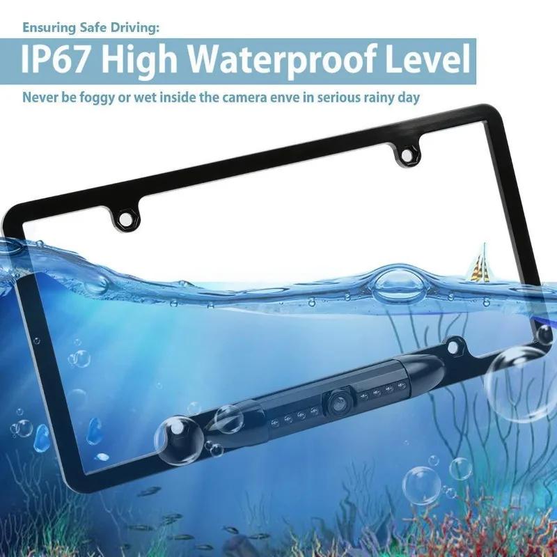 New 1Pcs American License Plate Frame Car Camera High-definition Infrared Night Vision Beautiful Frame Rear View Reverse Camera