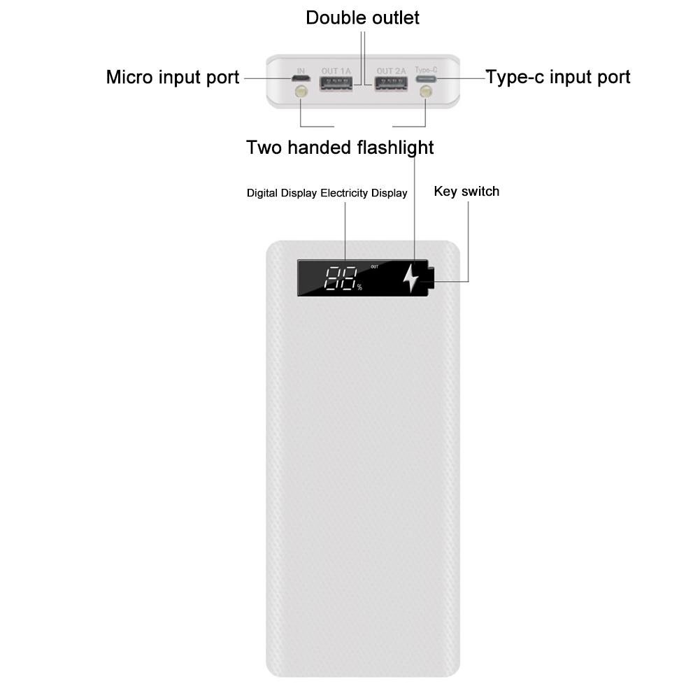 Портативный USB 18650 ЖК-дисплей DIY Mobile Power Bank Case Micro Корпус