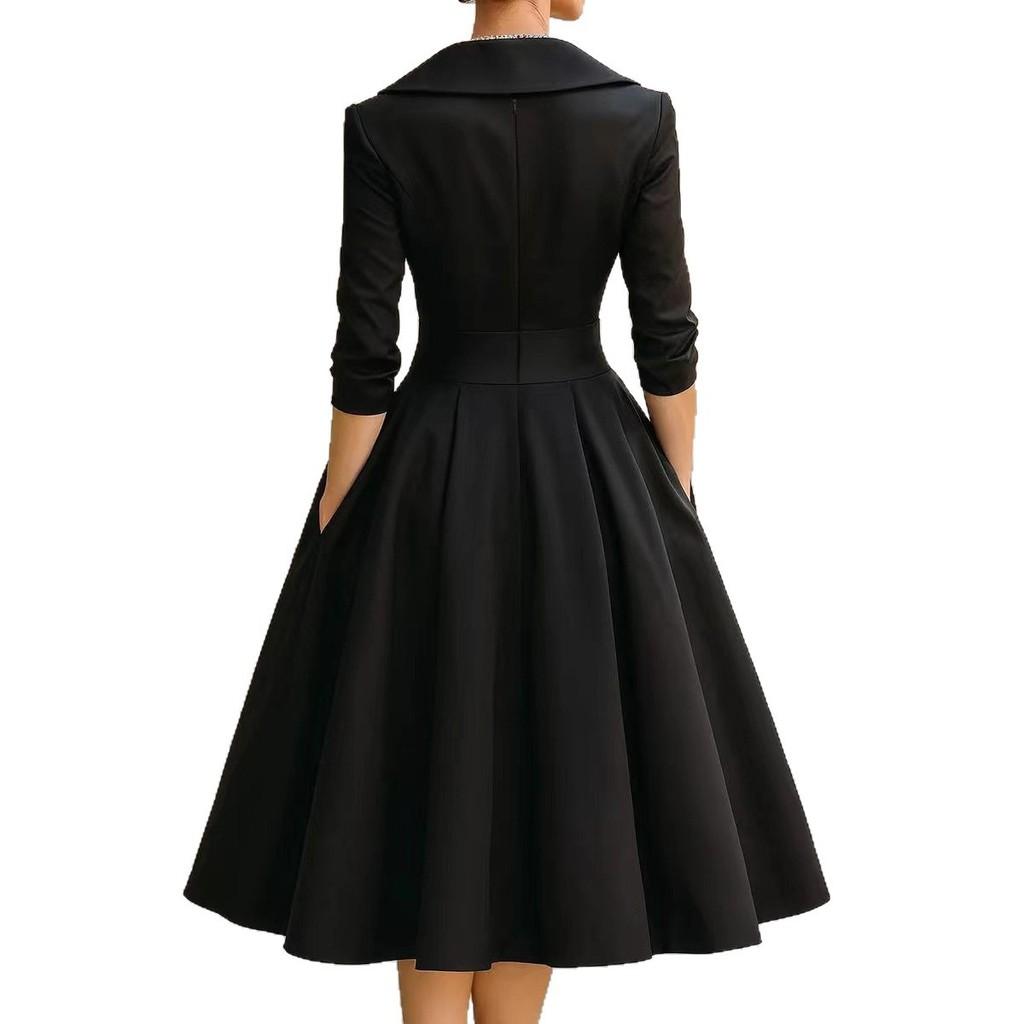 Elegant Satin Long Sleeve Dress With High Waist For Business And Street Style Women