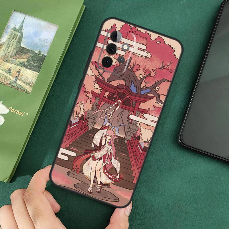Чехол Genshin Impact Яэ Мико для Samsung Galaxy A54 A52S A52 A32 A22 A12 A72 A33 A53 A73 A14 A70 A51 A71