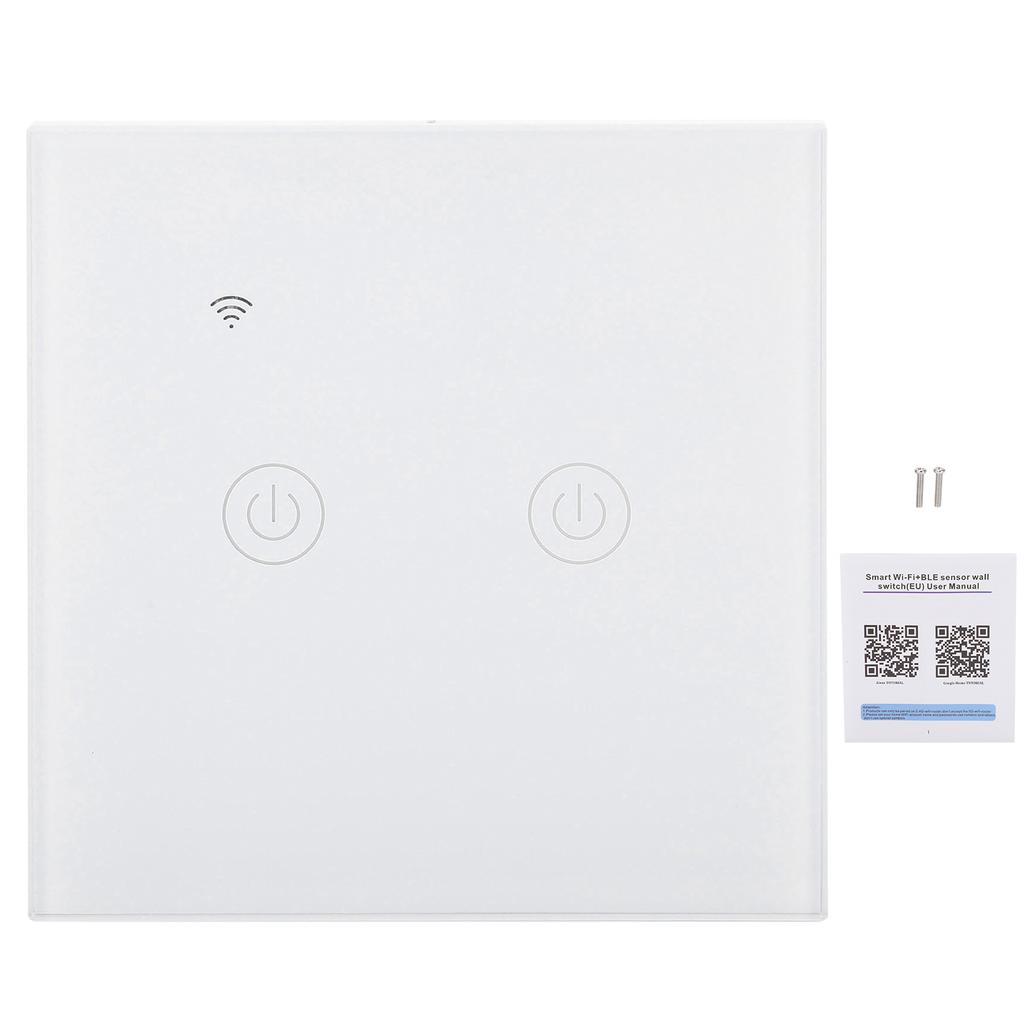 Smart Light Switch Touch Panel ABS Universal for Single   Zero Fire Wire 220‑240VAC2 Way Wifi