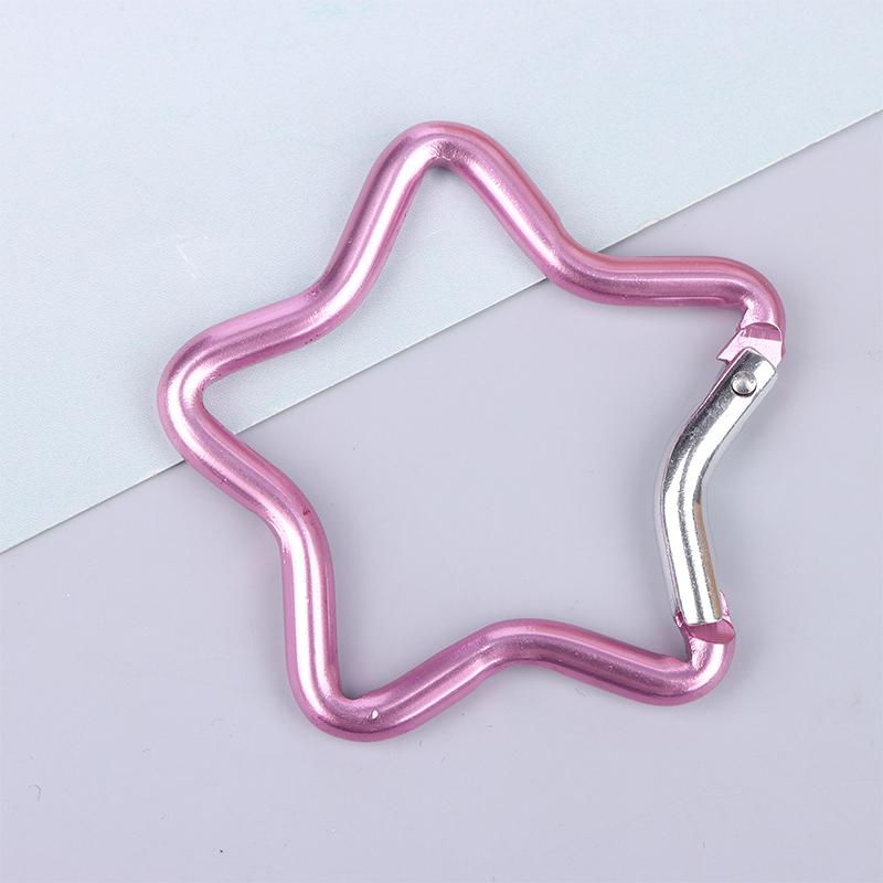 Алюминиевый карабин в форме пятиконечной звезды, зажим для ключей, брелок для ключей на открытом воздухе, крючок для бутылки, подвесная пряжка