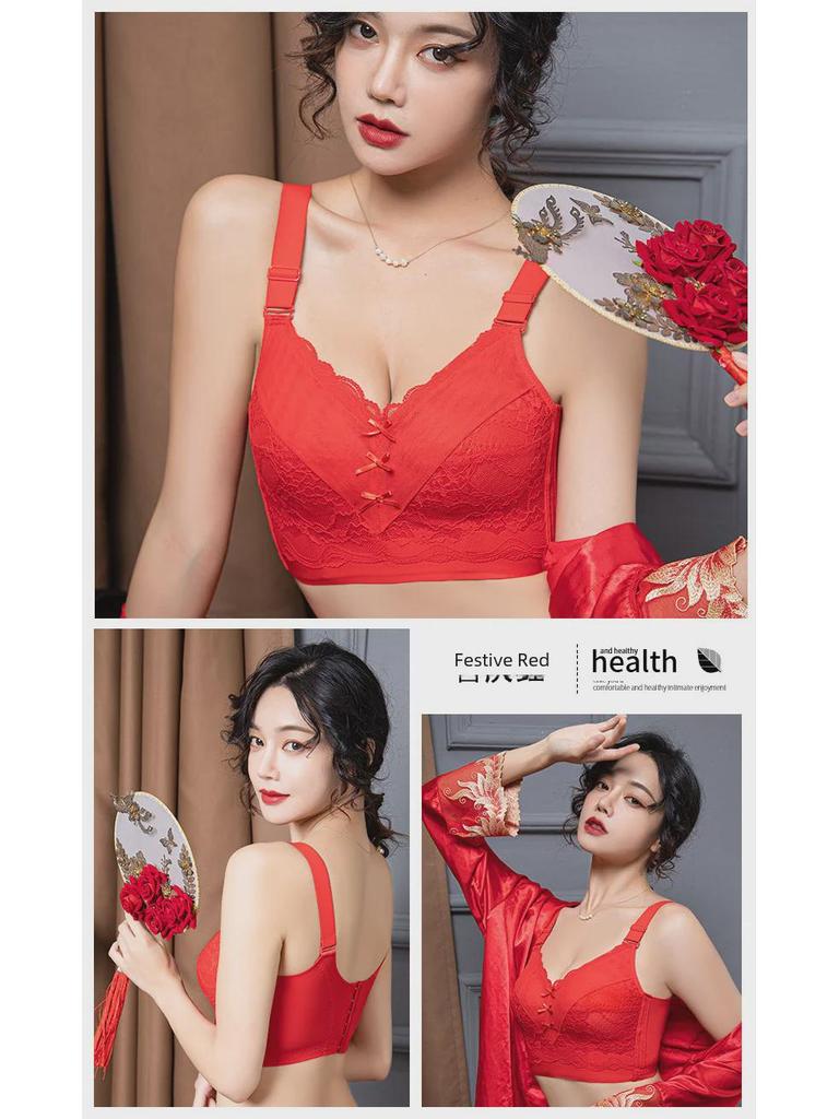 Большой красный регулируемый бюстгальтер с полной чашкой для женщин больших размеров с дизайном на нескольких пуговицах