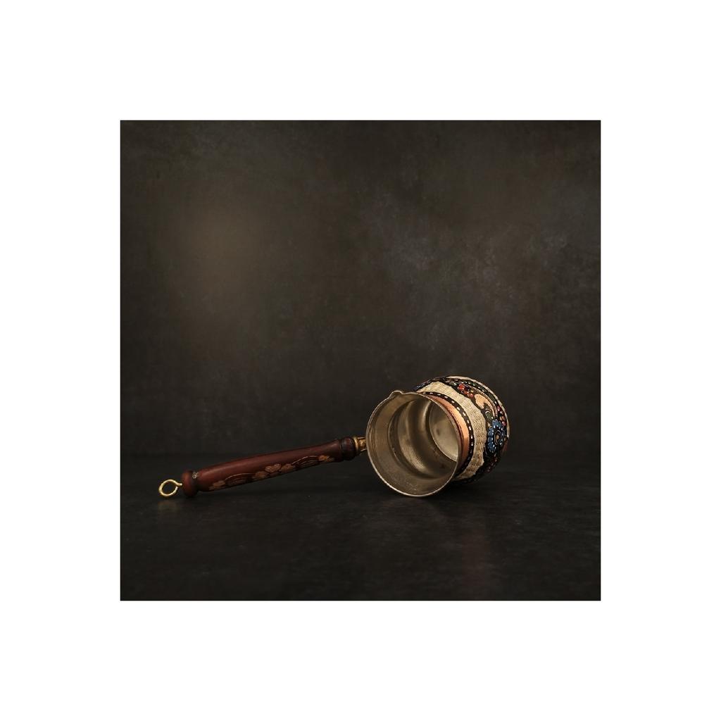 Толстый медный кофейник ручной работы с вышивкой на 6-7 человек