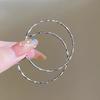 Women Metal Double Layer Hoop Earrings, Light Luxury Plain Circle Ear Buckles, Temperament Large Fashion Ear Jewelry