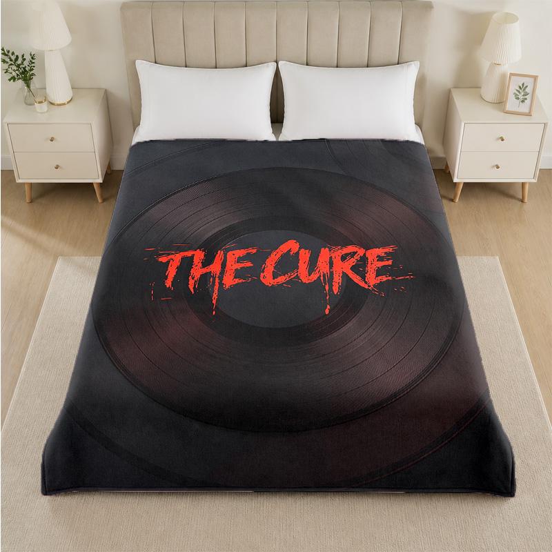 The Cure Print Flannel Blanket Cozy Lightweight Plush Throw Blanket For Bed Sofa Household Use