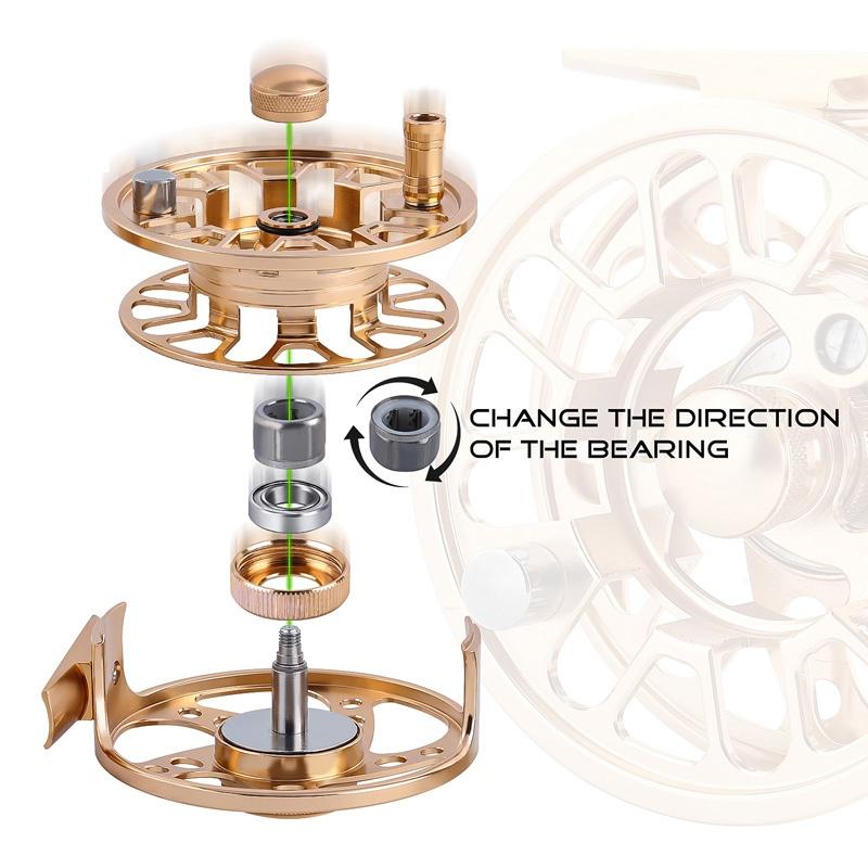 Катушка для ловли нахлыстом, корпус и шпуля из алюминиевого сплава, обработанные на станке с ЧПУ, форель, хариус, лосось, пресноводная рыбалка