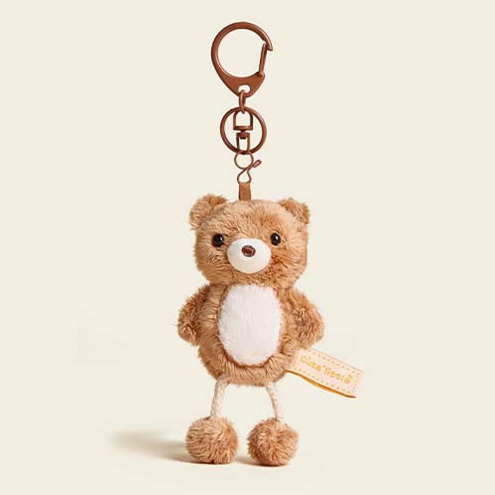 Soft Plush Dog Pendant Funny Cartoon Animal Keychain Kawaii Bear Doll Key Ring Couple
