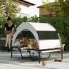 Portable Elevated Dog Bed With Removable Canopy Cooling Raised Pet Cot For Large Dogs 106 X 76 X 94 Cm