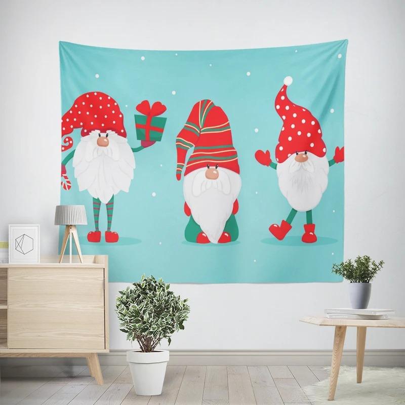 Рождество Новый год Санта-Клаус Подарок Узор Гобелен Гостиная Диван Автомобиль Интерьер Украшения Гобелен
