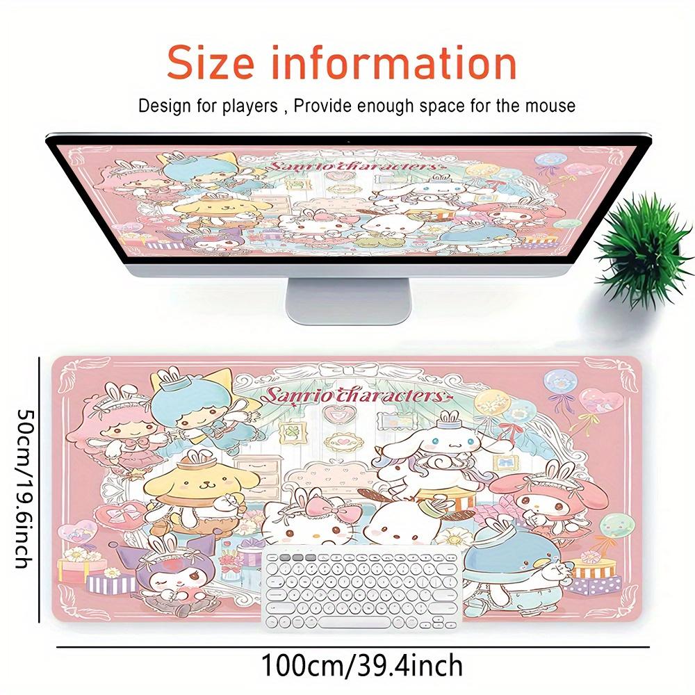 Sanrio Characters Themed XXL Mouse Pad - Non-slip Rubber Desk Mat for Gaming and Office Use, Multi-Function Keyboard and Mouse Pad, Ideal Gi