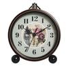 Retro Alarm Clock Metal Silent Table Desk Clock Non Ticking Quartz Movement Bedside Clock for Bedroom