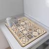 Ретро Плиточный Рисунок Диатомитовый Влагопоглощающий Коврик 40X60см Быстросохнущий Нескользящий Термостойкий Дренажный Коврик Для Кухни Домашний Декор