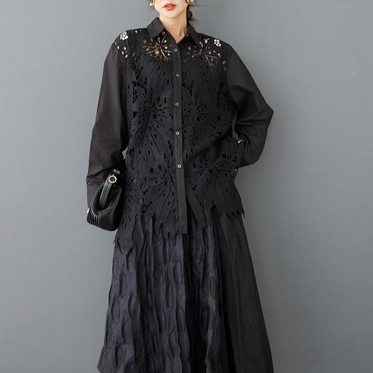 DIMANAF 2025 Женская весенняя рубашка, кружевная блузка, сшитая с длинным рукавом, пуговицы, модные топы, футболки, свободные белые футболки, новые