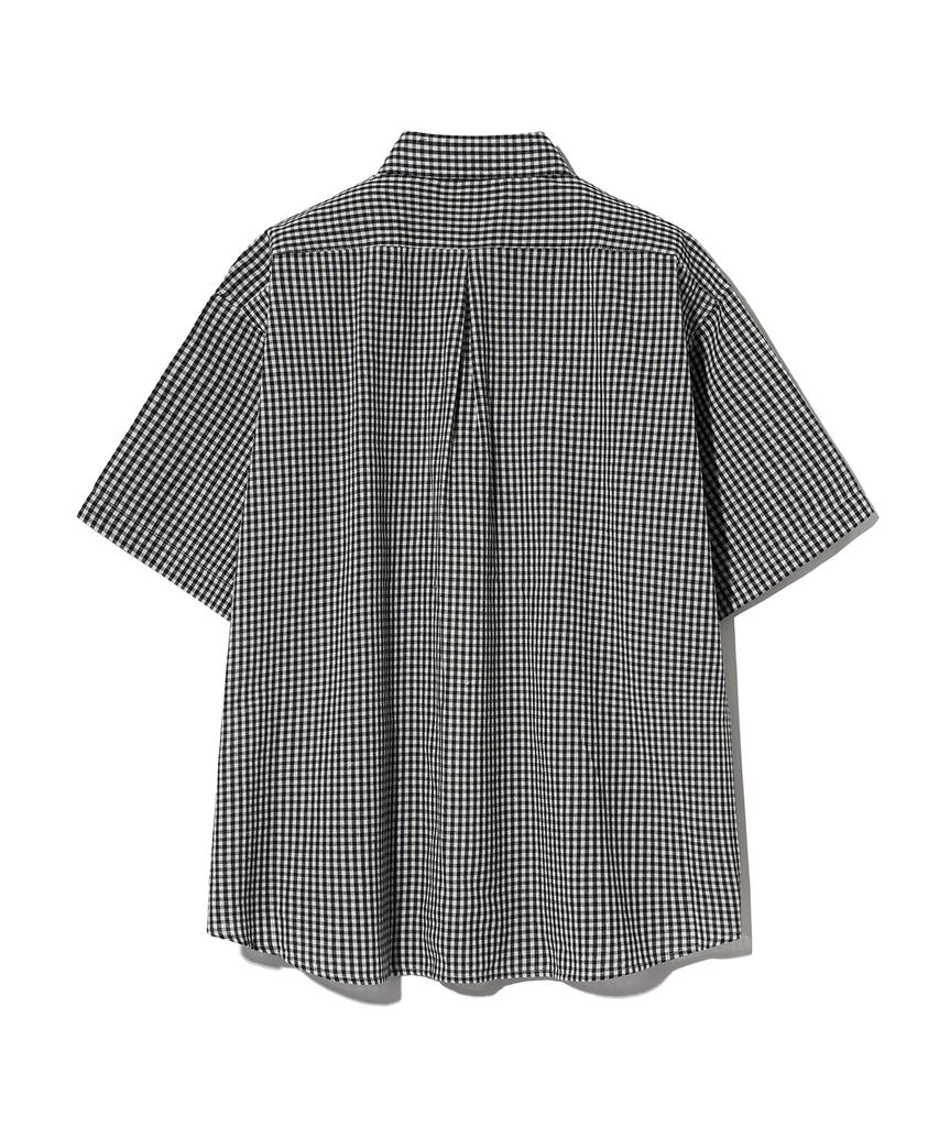 STANDARDERROR 87-Stan072 Classic Oversized Short Sleeve Gingham Check Shirt (B Type)