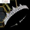 Новая тиара Aaa Cz свадебный головной убор свадебные украшения невесты хрустальная корона повязка на голову модные украшения A00676
