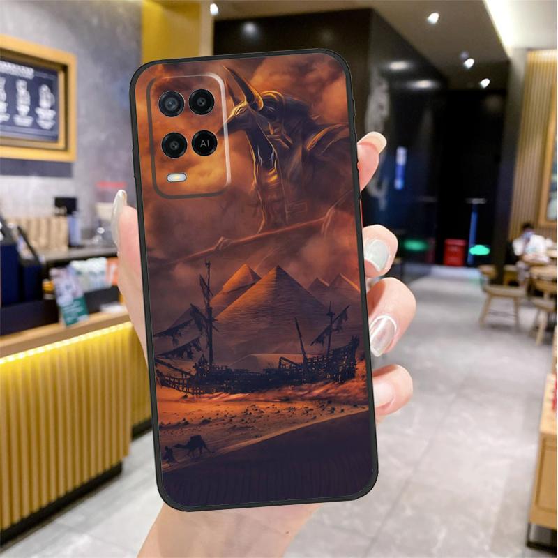 Кейс Анубис Анх Фараон для Oppo A74 A54 A94 A78 A98 A18 A60 A80 A40 A38 A58 A96 A76 A16 A15 A17 A57 A77 A5 Pro