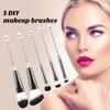 5 шт./компл. набор кистей для макияжа, сделай сам, металлическая ручка, бисер, тонкая мягкая щетина, натуральные нежные кисти с эффектом макияжа