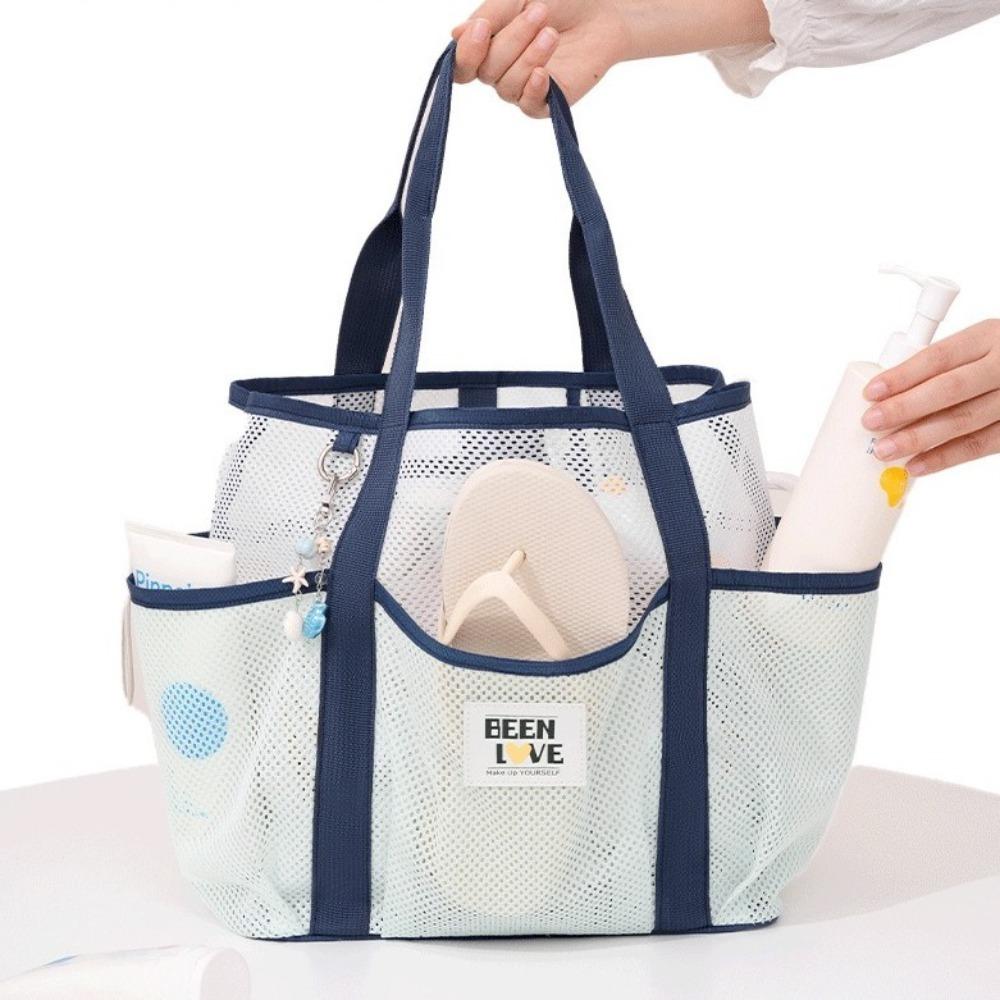 Новая Портативная Сумка-сетка Большая Вместимость Сетчатая Сумка для Стирки Пляжная Сумка для Улицы