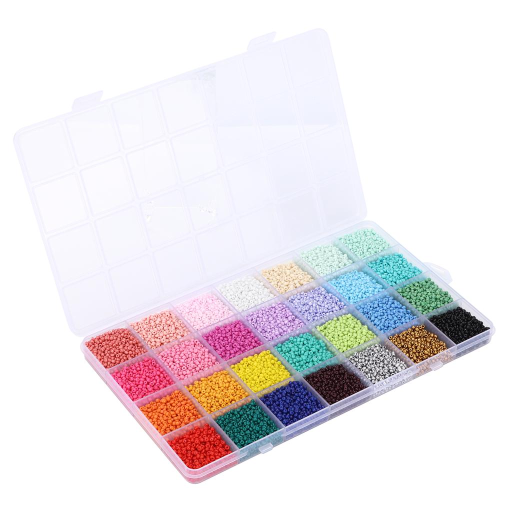 14000Pcs Bracelet Beads 28 Colors 2mm Glass Seed Beads for Jewelry Making DIY Art