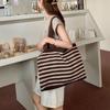 Tote Bag Knitting Bag Knitting Bag Large Capacity Tote All-in-one Shoulder Bag Striped Women's Bag