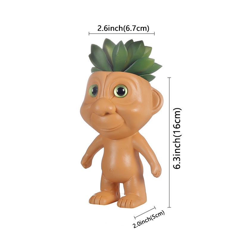 Octopus Succulent Pot with Doll Decoration - Creative Outdoor Resin Ornament.