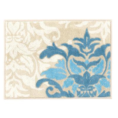 Senko DECORMUSEE Самира Ванная 45 x 60 Дамаск Антибактериальный и Сделано в Номер продукта 32096 Коврик, Прибл.. см, Сине-серый узор, Устойчивый к запахам, Япония,