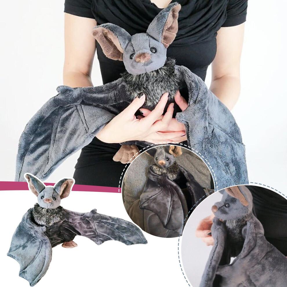 Large Gray Bat Plush Toy - 73cm Wingspan, Soft Hug-Furry Plush for Kids, Surface Washable, Hanging Loop Gift