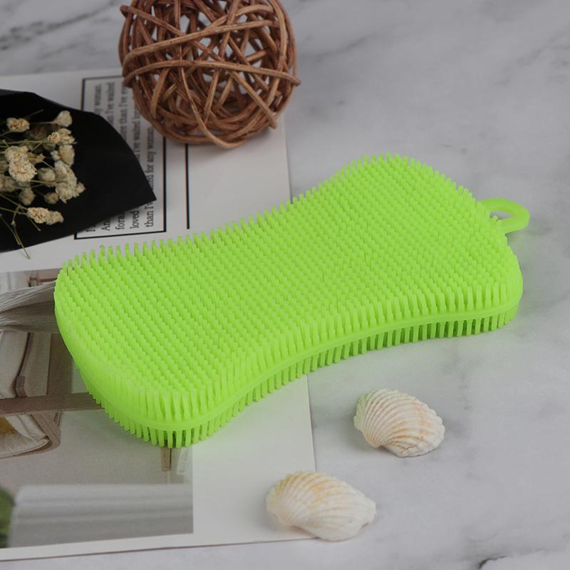 Silicone Dish Washing Brush Pot Pan Sponge Scrubber Kitchen Cleaning Tool