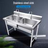 Beifu 304 Stainless Steel Commercial Double Basin Sink with Workbench
