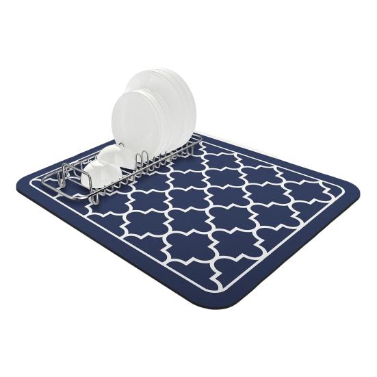 Коврик для сушки посуды Большой абсорбирующий коврик для сушки посуды для кухонной стойки Многофункциональный кофе-ванная комната