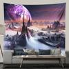 Purple Planet Tapestry Wall Hanging Hippie Room Decor Galaxy Space Wall Tapestry Aesthetic Bedroom Living Room Decor